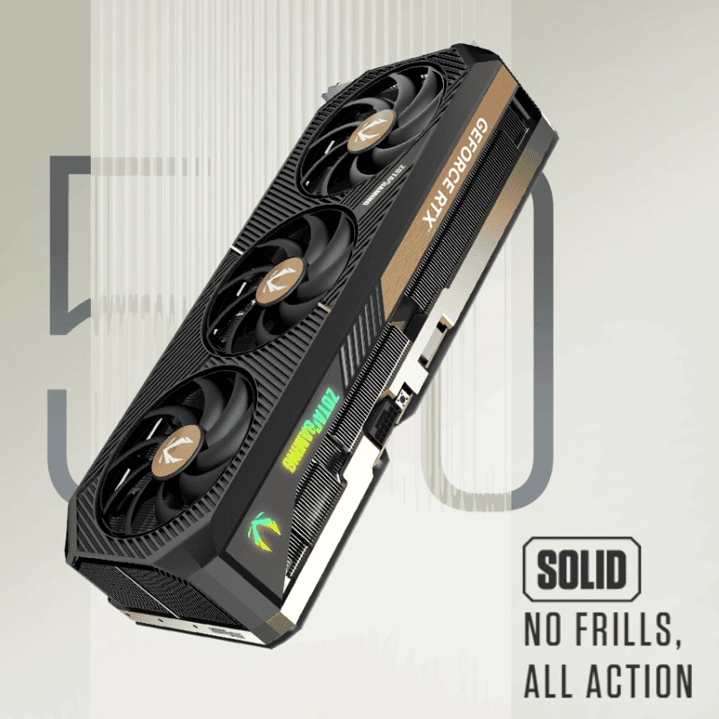 ZOTAC GAMING GeForce RTX 5080 SOLID CORE OC 16GB GDDR7 VRAM và Engine Clock 2640MHz