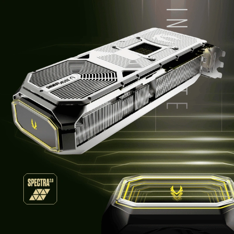 ZOTAC GAMING GeForce RTX 5070 AMP White Edition Đèn LED SPECTRA RGB và tấm Metal Backplate trắng