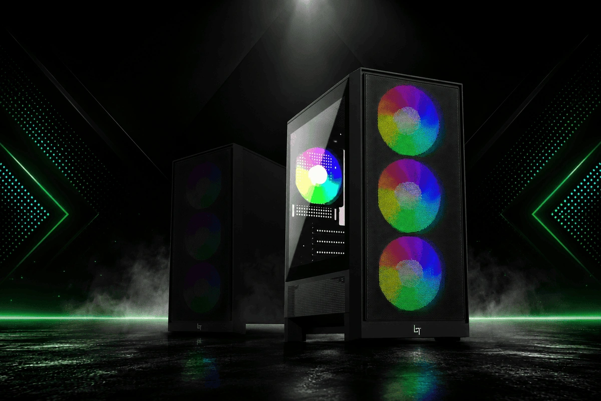 Case LinkTech Bahamut M 4F Black M-ATX 4 Fan RGB