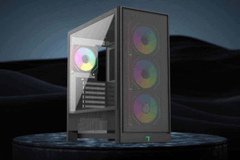 Tổng thể thùng máy LinkTech Bahamut M 4F Black