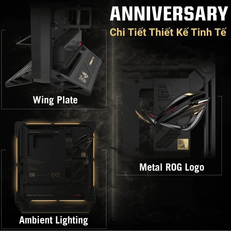 ASUS ROG GR20 Edition 20 Open-frame Gaming Case 53 Thiết kế Open Frame kỷ niệm 20 năm ROG
