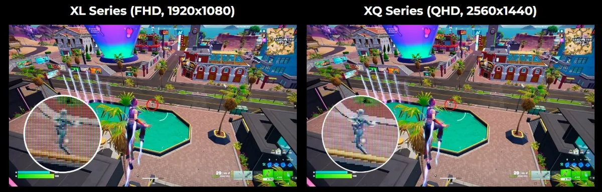 BenQ ZOWIE XQ2566X Gaming Monitor - 24.1" , QHD (2560 × 1440), Fast TN, 360Hz, DyAc 3 21 Tối ưu tầm nhìn game Fortnite trên ZOWIE XQ2566X